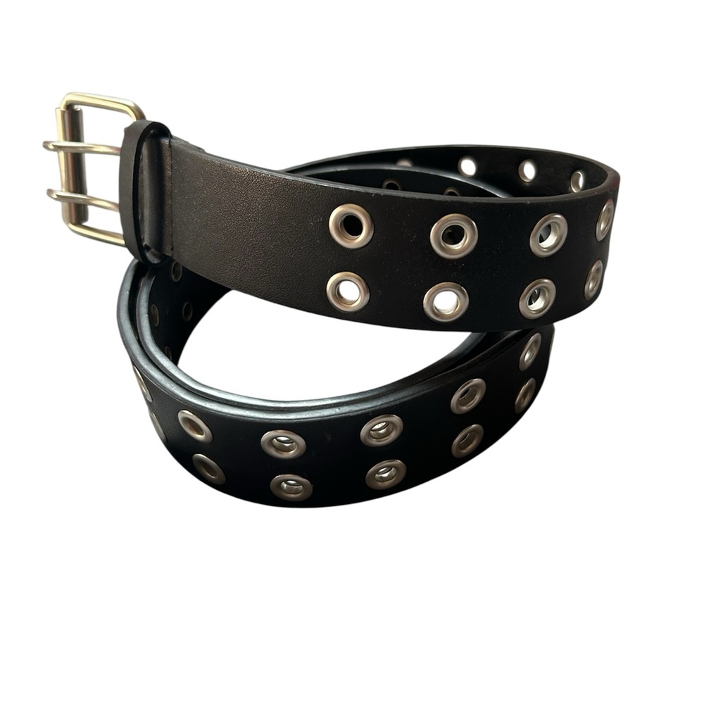 Classic Black and White Belts with Silver Eyelets